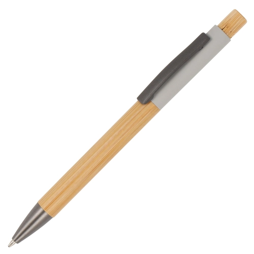 image du produit Stylo bille en aluminium avec corps et poussoir en bois