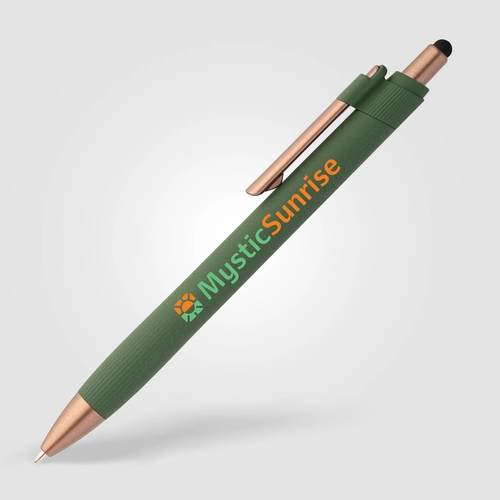 image du produit Stylo bille stylet - plastique recyclé - finition bronze