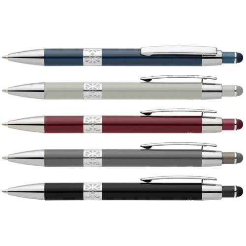 image du produit Stylo en aluminium recyclé avec finition chromée et stylet