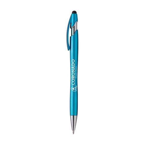 image du produit Stylo métal LA JOLLA, avec stylet et clip assorti