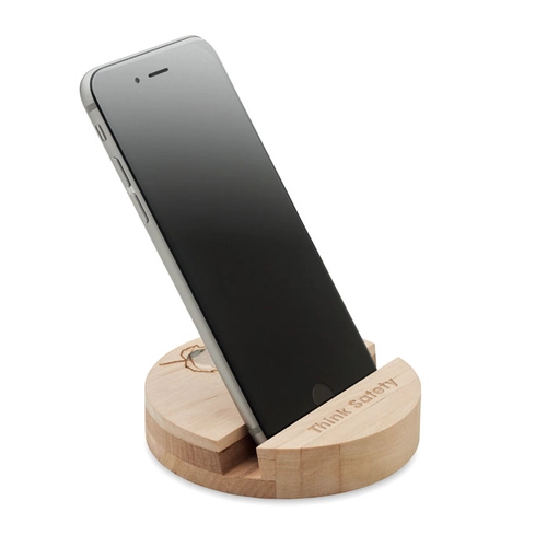 image du produit Support de téléphone de bureau en bois de bouleau avec graines à planter