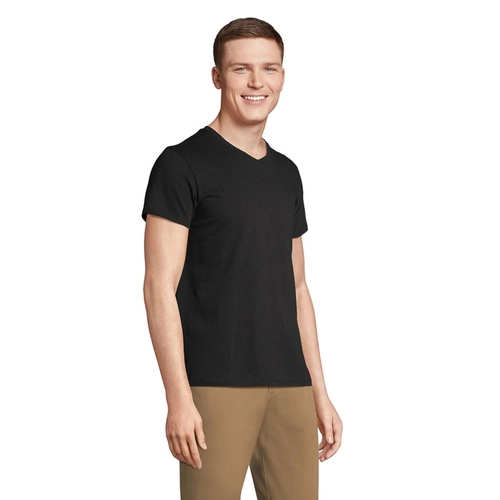 image du produit T-shirt col V, 100 % coton semi-peigné ringspun