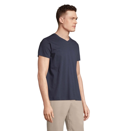 image du produit T-shirt col V, 100 % coton semi-peigné ringspun