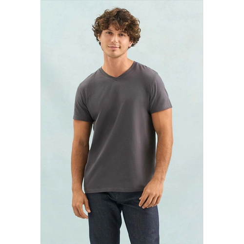 image du produit T-shirt col V, 100 % coton semi-peigné ringspun