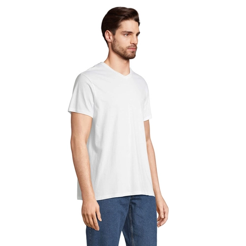 image du produit T-shirt col V, 100 % coton semi-peigné ringspun