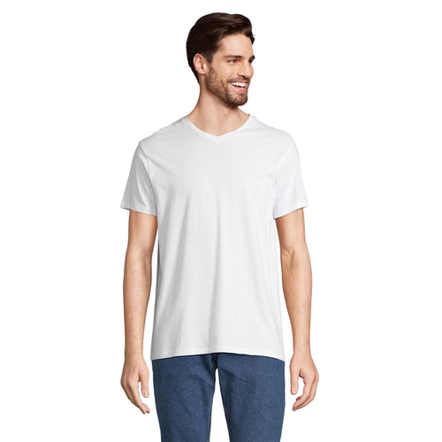 image du produit T-shirt col V, 100 % coton semi-peigné ringspun