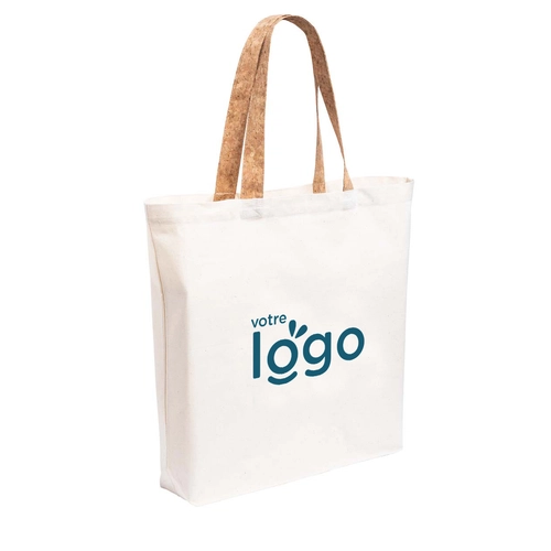 image du produit Tote bag en coton avec anses en liège - 100% coton 180gr