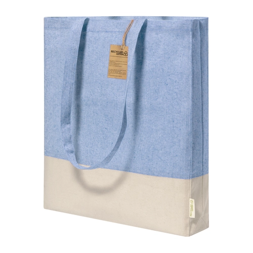 image du produit Tote bag en coton recyclé bicolore 120 g/m2 - avec soufflet