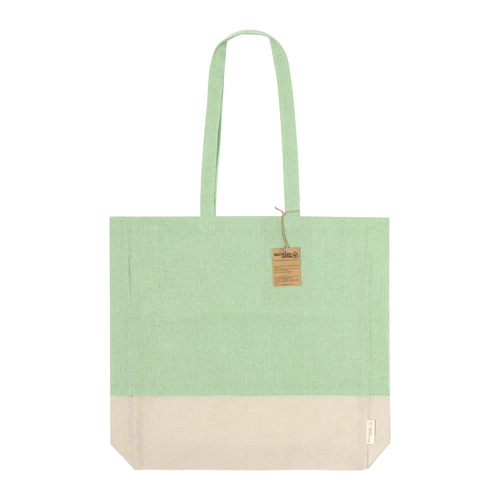 image du produit Tote bag en coton recyclé bicolore 120 g/m2 - avec soufflet