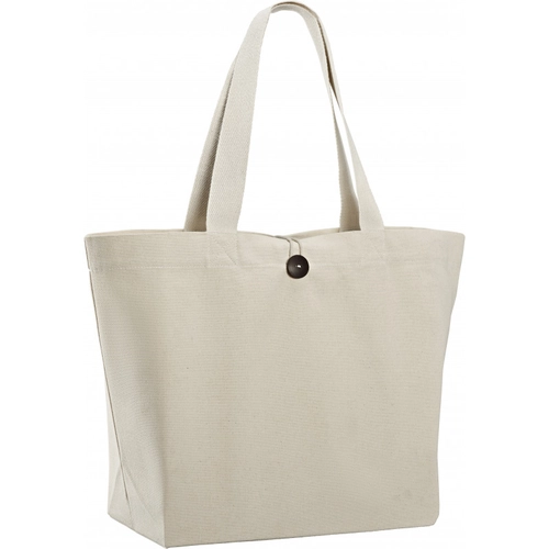 image du produit Totebag en coton avec soufflet 320 gr/m2 30 litres - avec fermeture par bouton