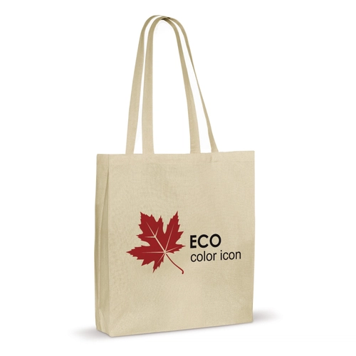 image du produit Totebag oekotex 140gr avec soufflet- Sac shopping longues anses