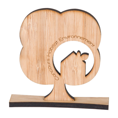 image du produit Trophée forme sur-mesure avec socle - 100% bambou