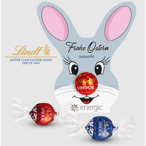 image du produit Truffes au chocolat LINDT dans un carton en forme de lapin de Pâques