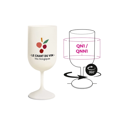 image du produit Verre à pied réutilisable en bio-composite 18cl  - Fabrication Française