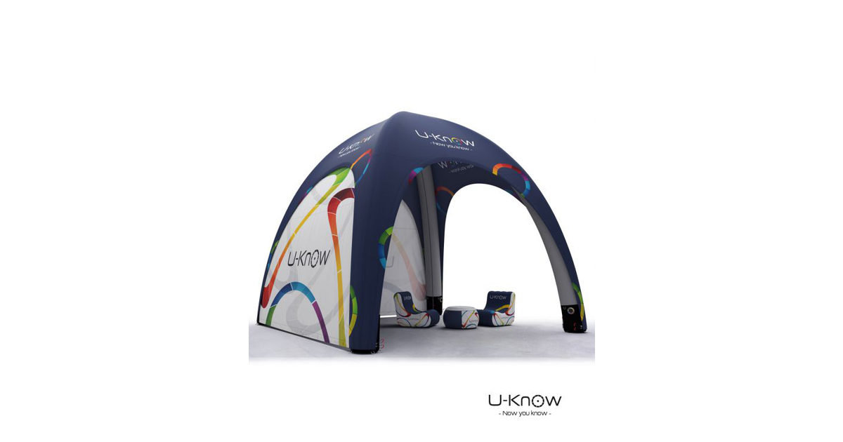 Vente en ligne de tente gonflable 5x5m S-Kimo : Tente événementielle  personnalisable
